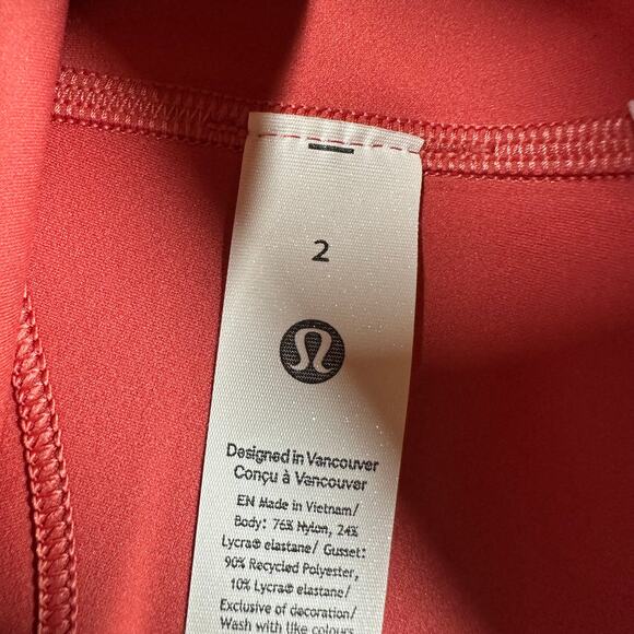 Lululemon Glow Up Super-High-Rise Tight 25" Desert Red Women's Sz 2 New With Tag - Picture 6 of 12